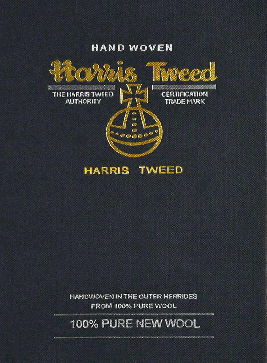 Harris Tweed Dark Gray Herringbone GQ Overcoat - Image 7