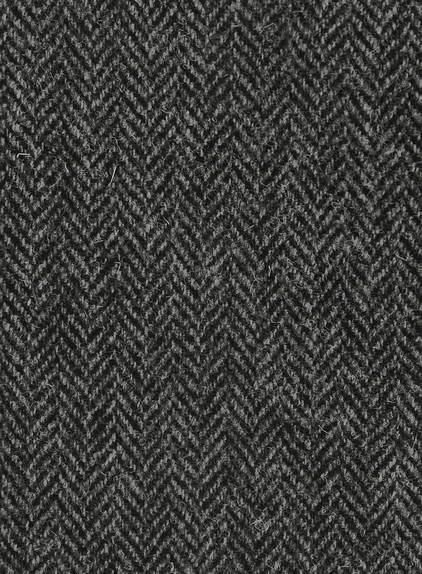 Harris Tweed Dark Gray Herringbone Highland Trousers - Image 2