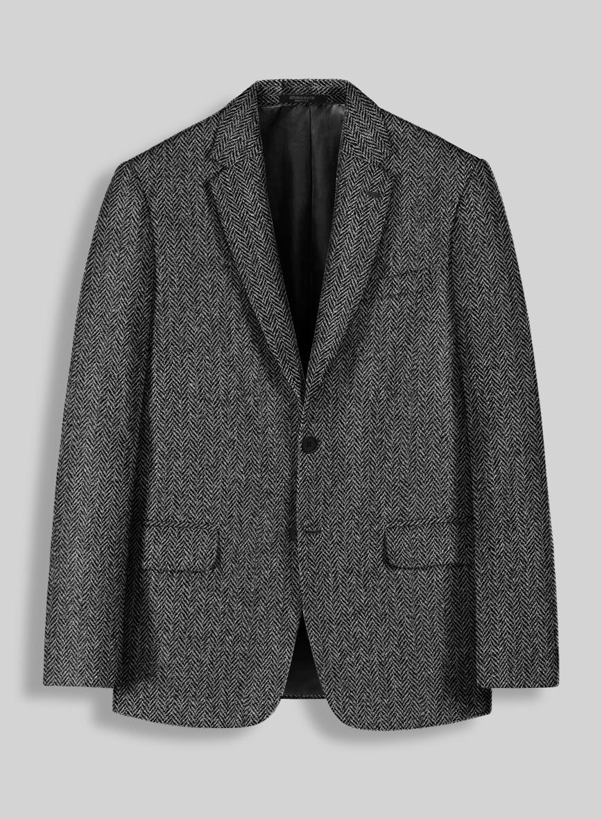 Harris Tweed Dark Gray Herringbone Jacket
