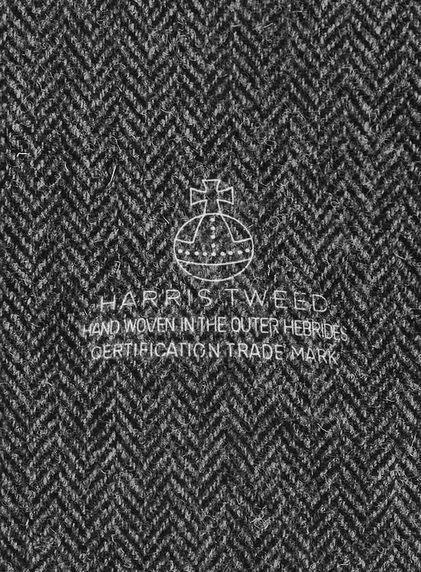 Harris Tweed Dark Gray Herringbone Jacket - Image 6