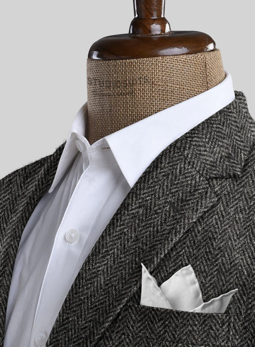 Harris Tweed Dark Gray Herringbone Suit - Image 4