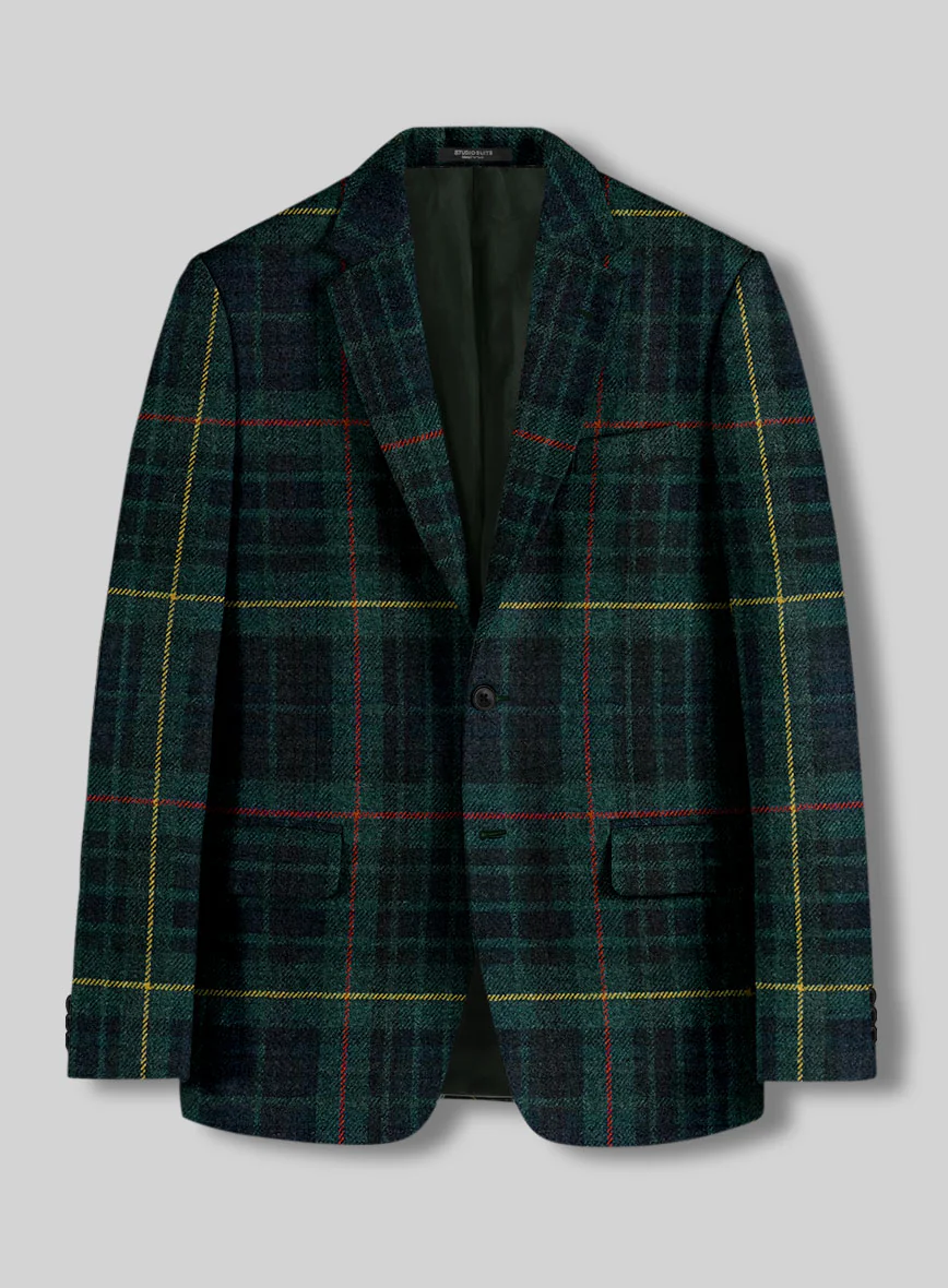 Harris Tweed Dark Green Tartan Suit - Image 4