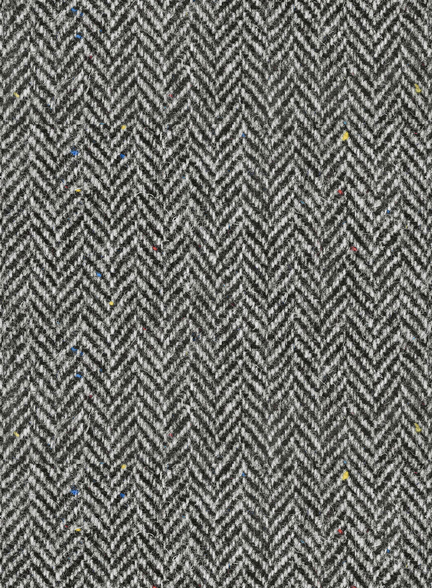 Harris Tweed Gray Chevron GQ Overcoat - Image 4