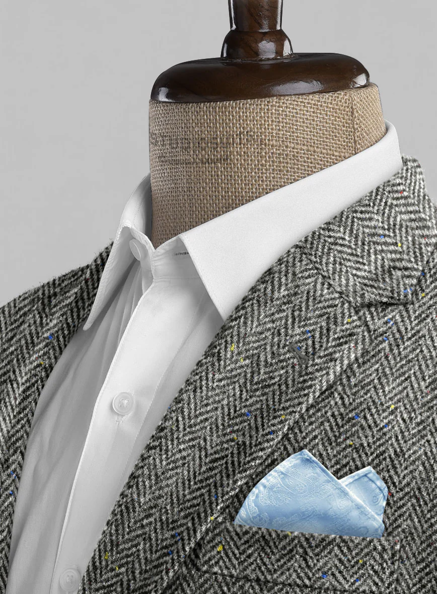 Harris Tweed Gray Chevron Jacket - Image 2