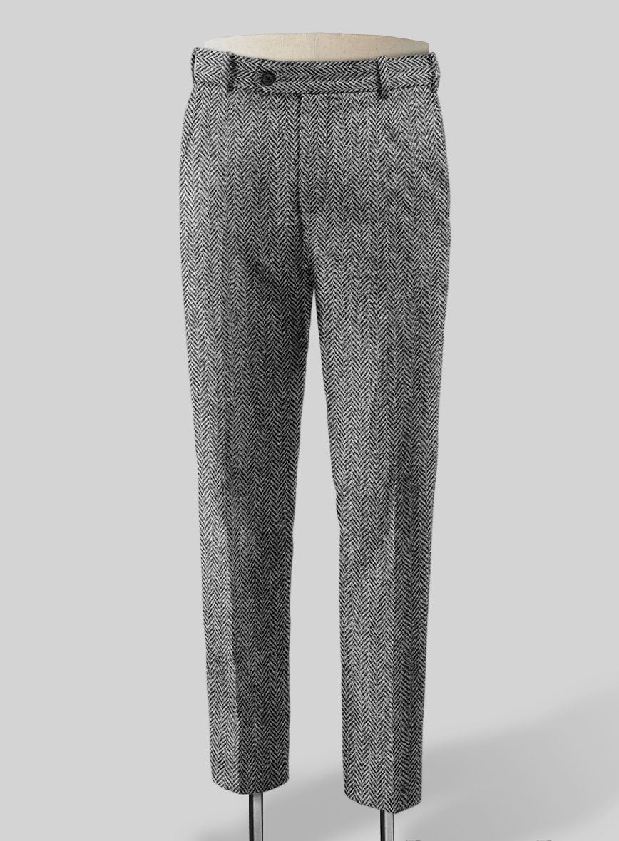Harris Tweed Gray Herringbone Pants - Image 2