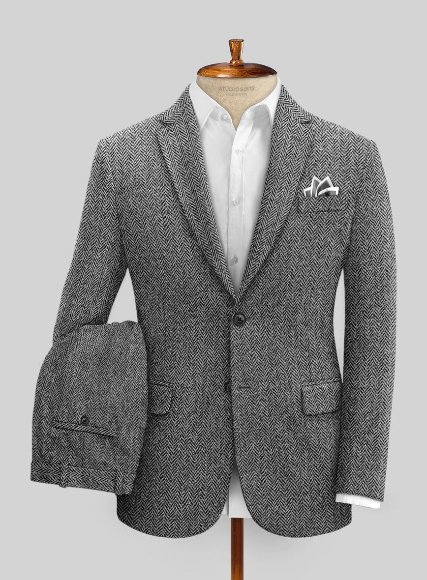 Harris Tweed Gray Herringbone Suit - Image 2