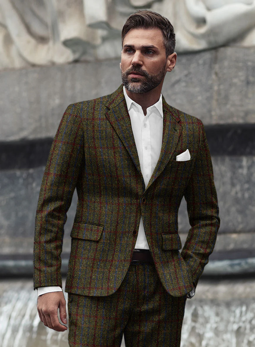 Harris Tweed Green Check Suit - Image 5