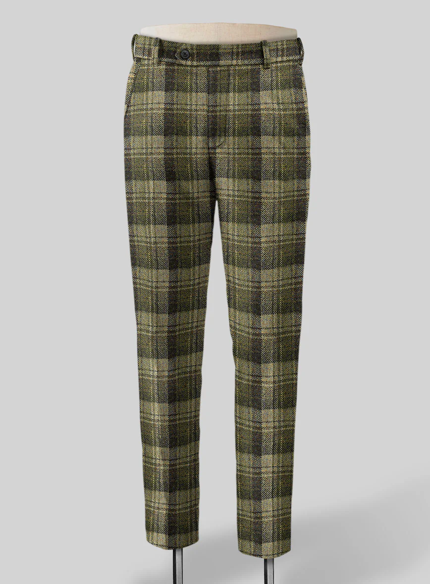 Harris Tweed Green Tartan Pants - Image 2