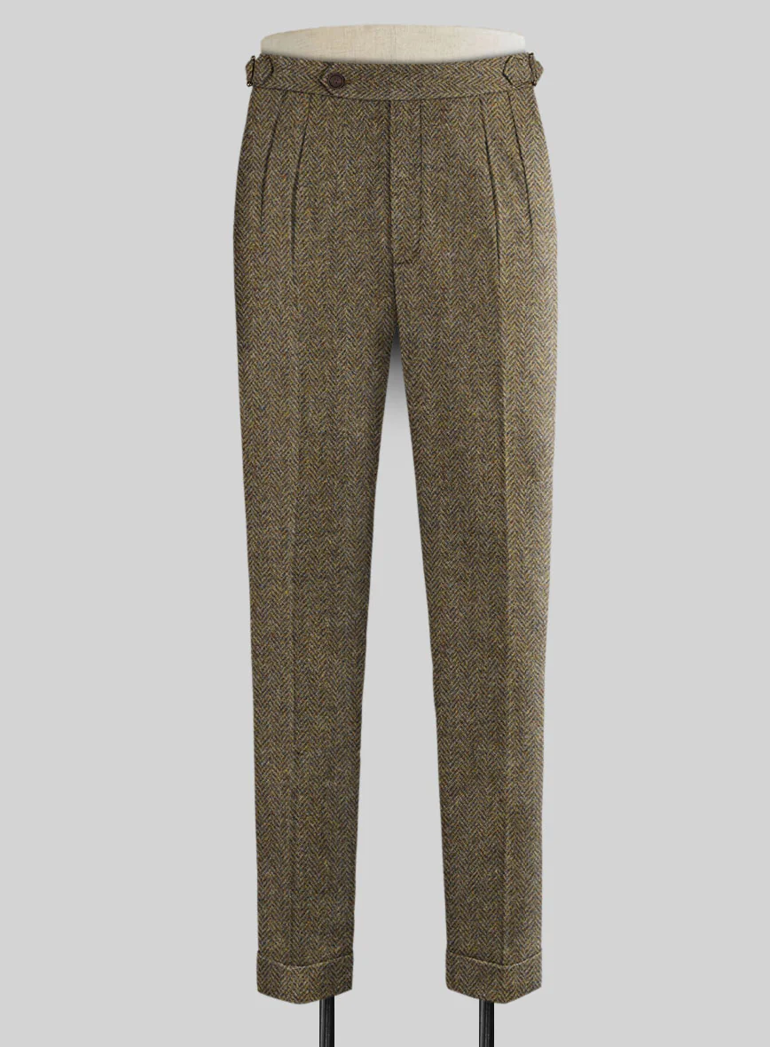 Harris Tweed Hebridean Brown Herringbone Highland Trousers