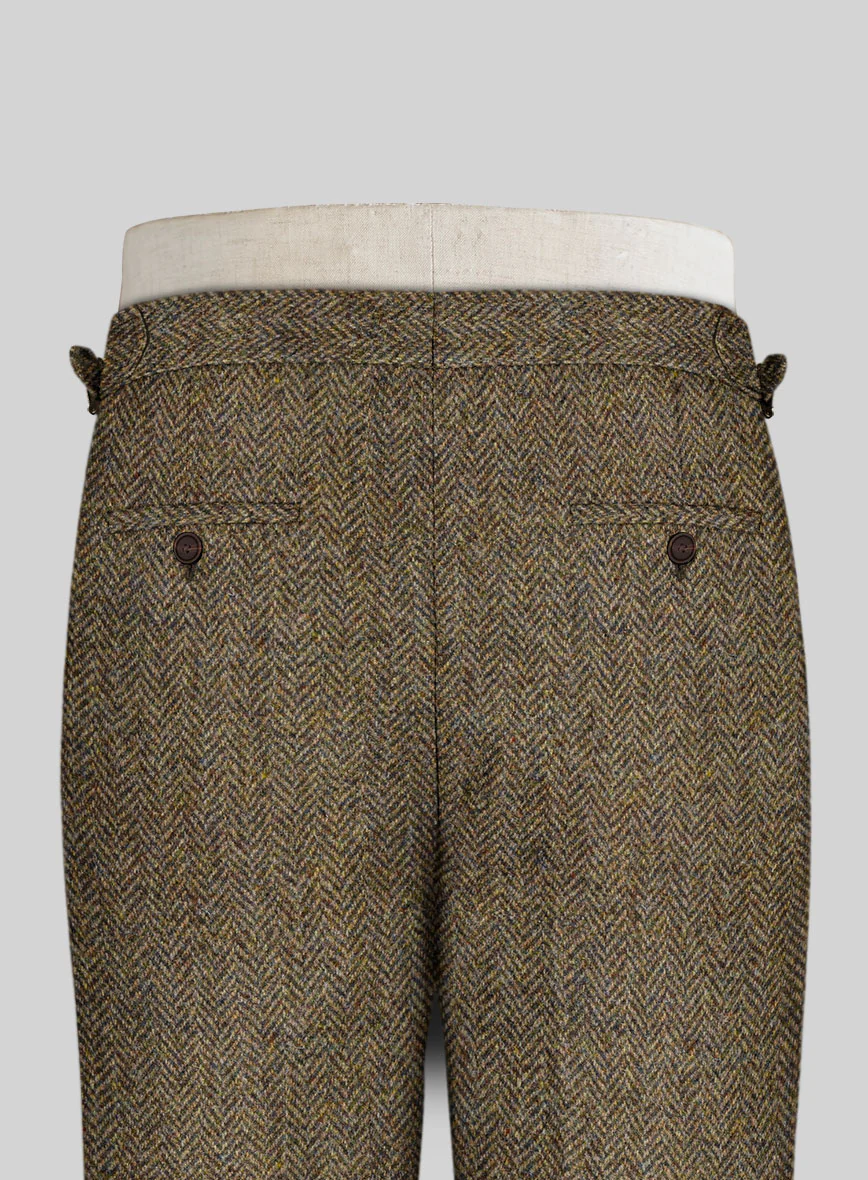Harris Tweed Hebridean Brown Herringbone Highland Trousers - Image 4