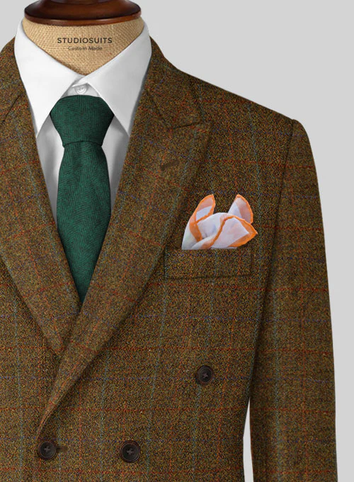 Harris Tweed Highland Rust Double Breasted Jacket - Image 2