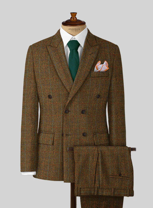 Harris Tweed Highland Rust Double Breasted Suit