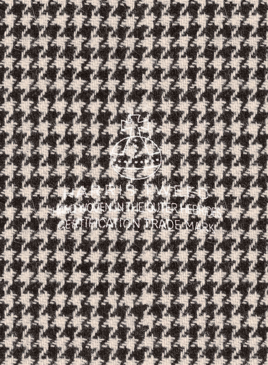 Harris Tweed Houndstooth Ebony Brown Newsboy Cap - Image 4