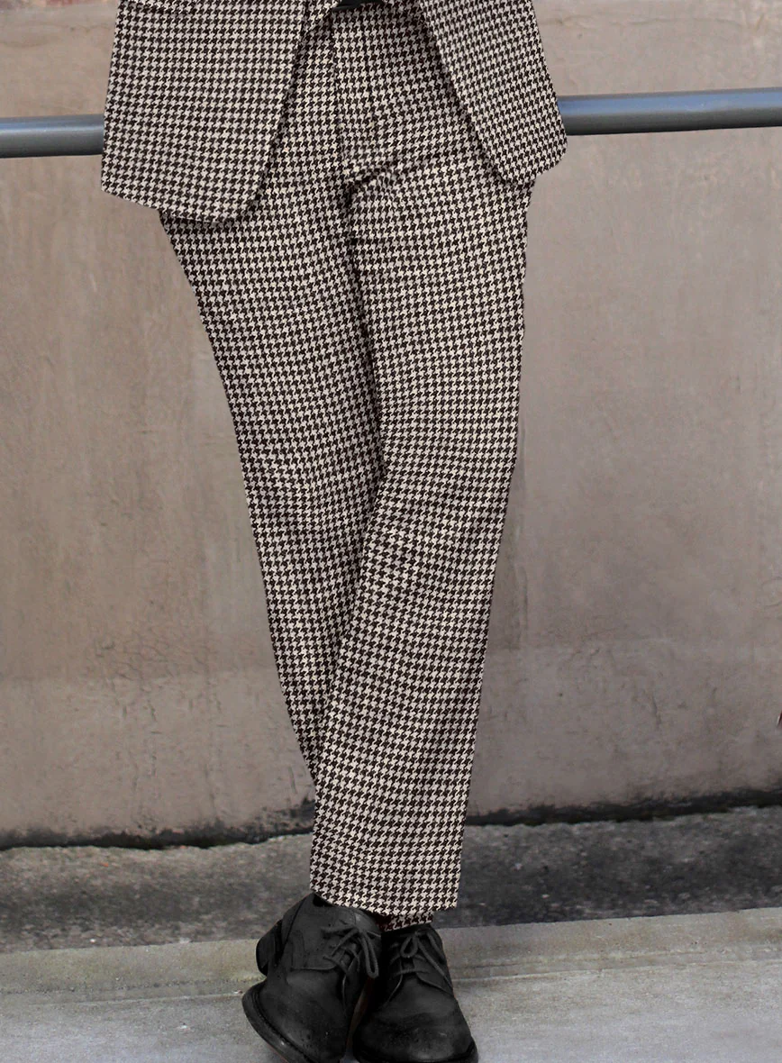 Harris Tweed Houndstooth Ebony Brown Pants - Image 2
