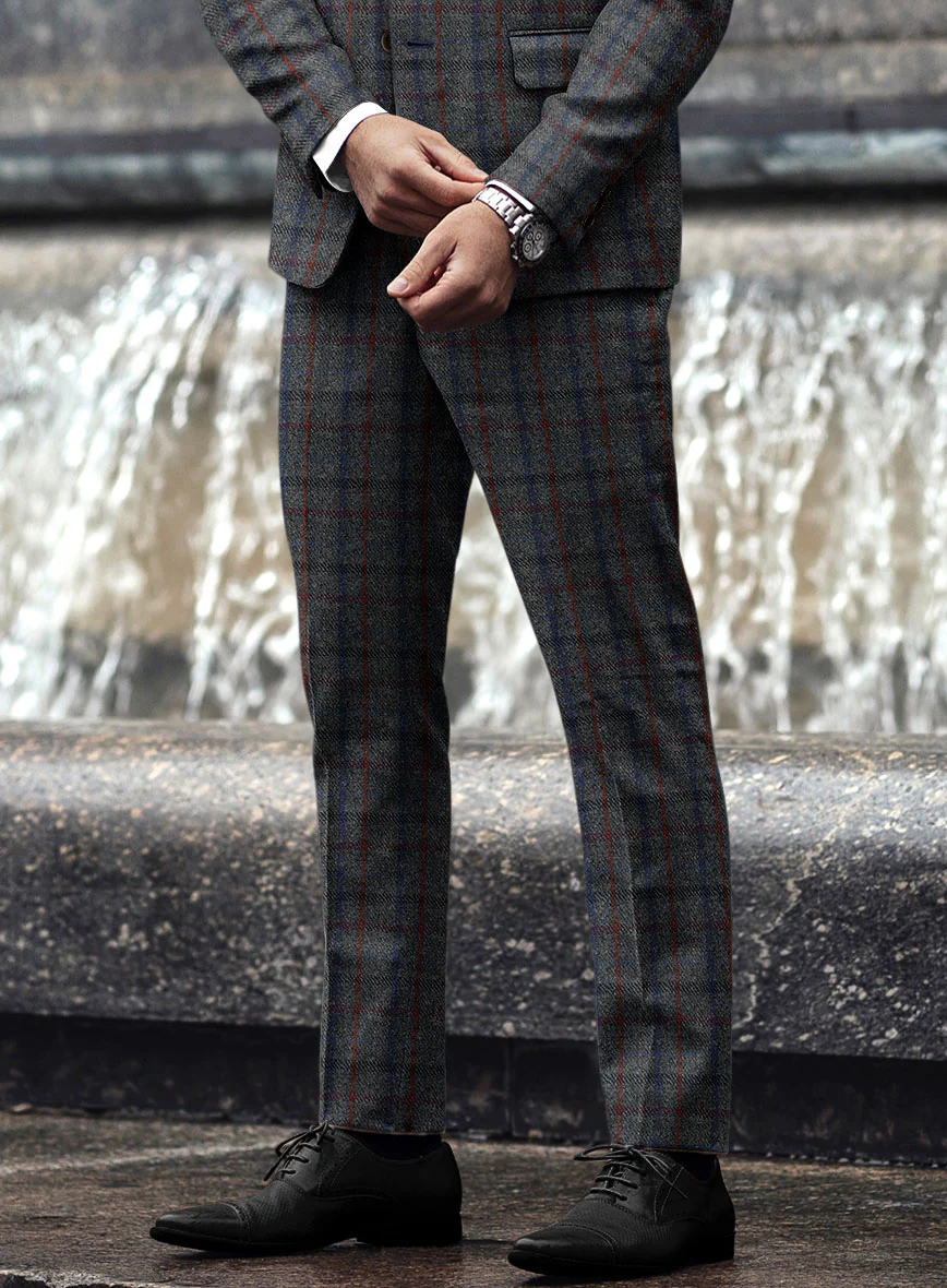 Harris Tweed Ice Blue Check Suit - Image 7