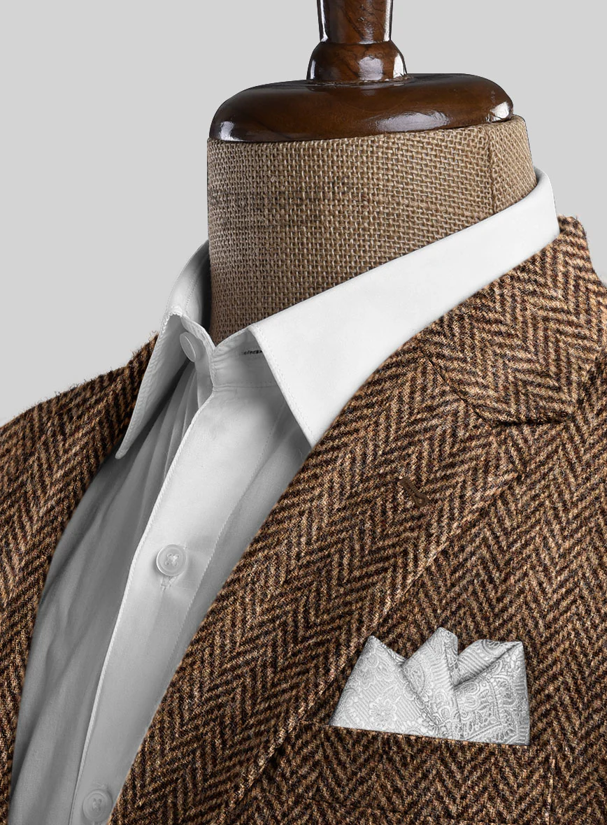 Harris Tweed Irish Brown Herringbone Jacket - Image 3