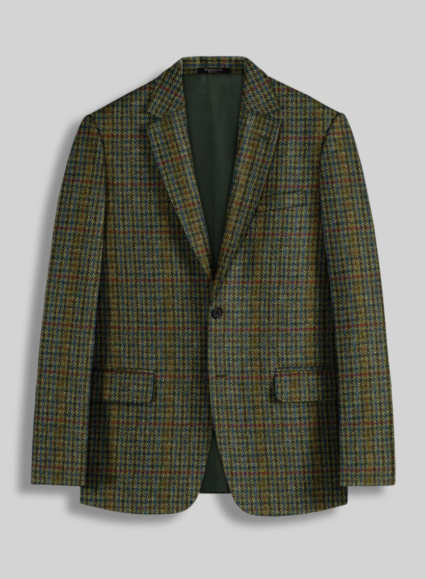 Harris Tweed Moss Green Houndstooth Suit - Image 3