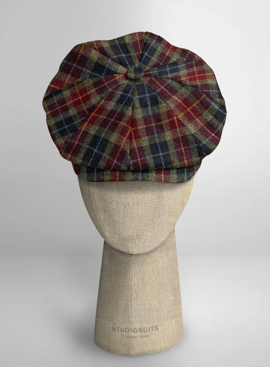 Harris Tweed Oscar Tartan Newsboy Cap