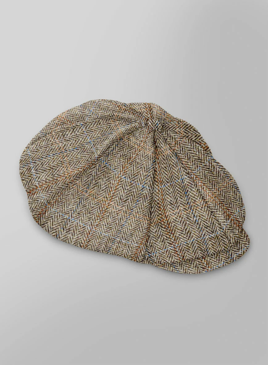 Harris Tweed Ranger Brown Newsboy Cap - Image 3