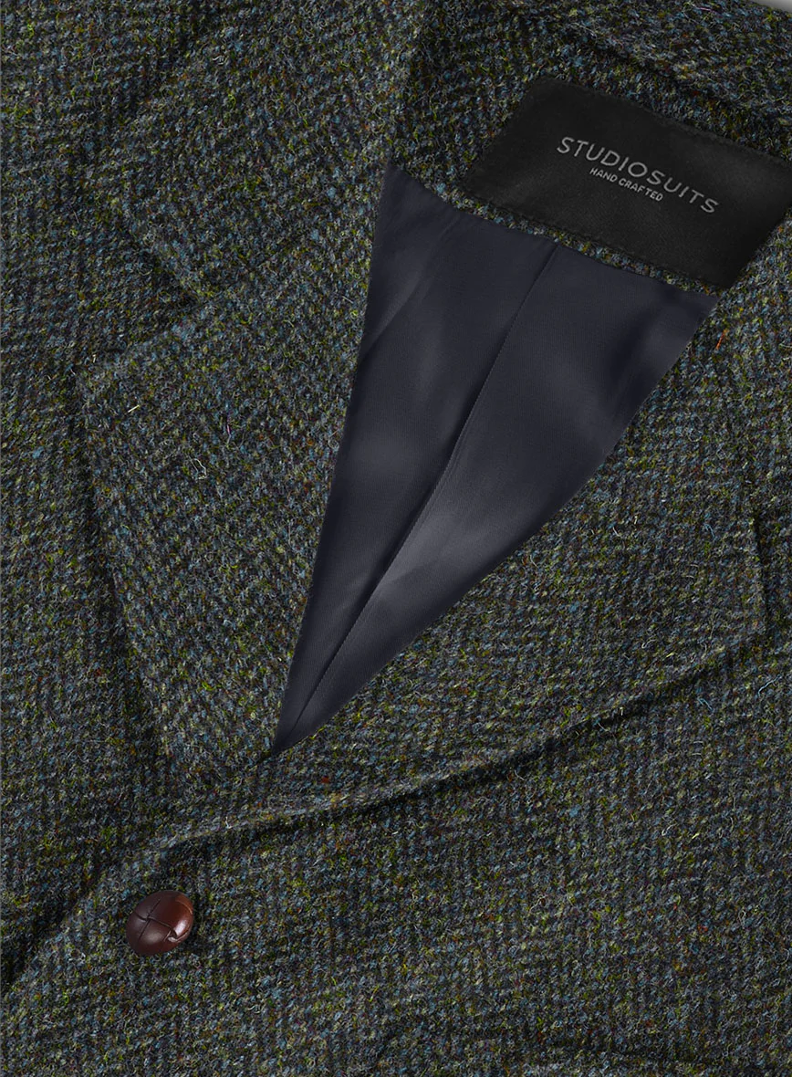 Harris Tweed Ridge Blue Herringbone Hunting Vest - Image 5