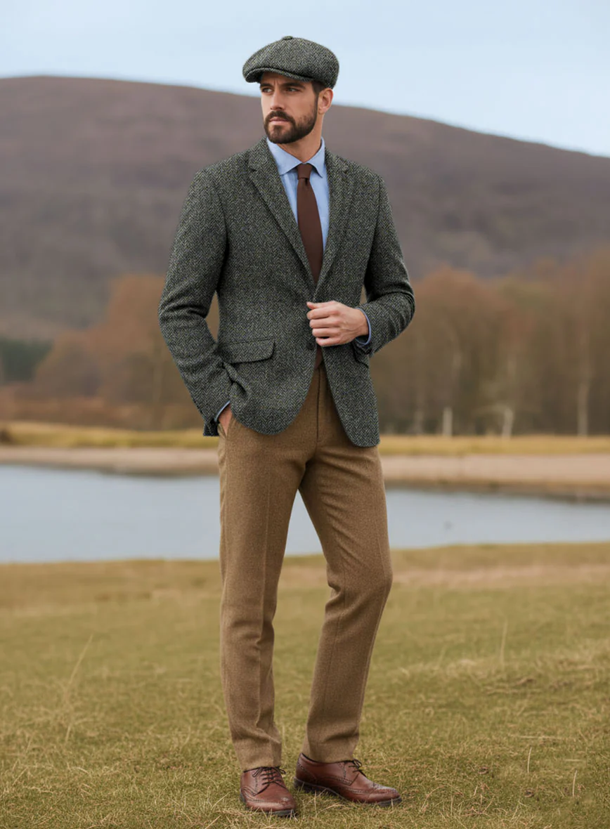 Harris Tweed Ridge Blue Herringbone Jacket - Image 4
