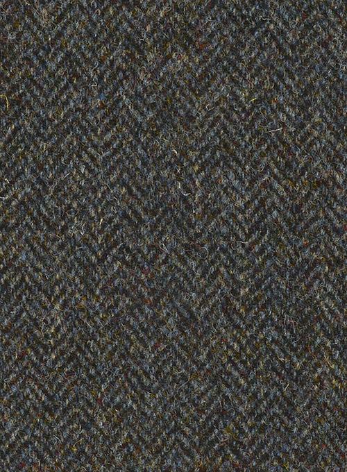 Harris Tweed Ridge Blue Herringbone Pea Coat - Image 2