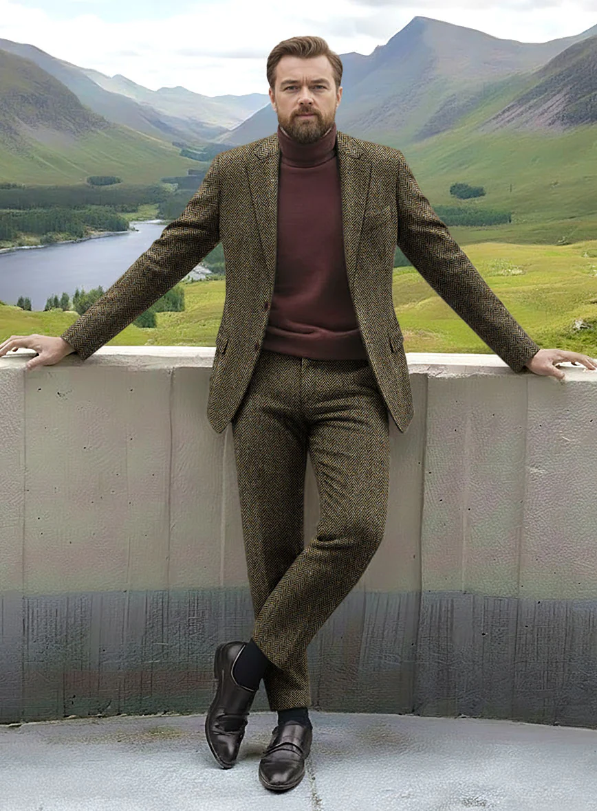 Harris Tweed Ridge Brown Herringbone Suit