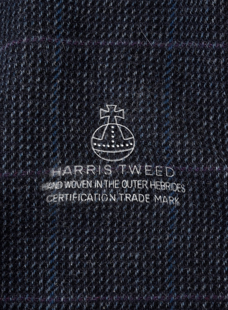 Harris Tweed Rope Blue Newsboy Cap - Image 4
