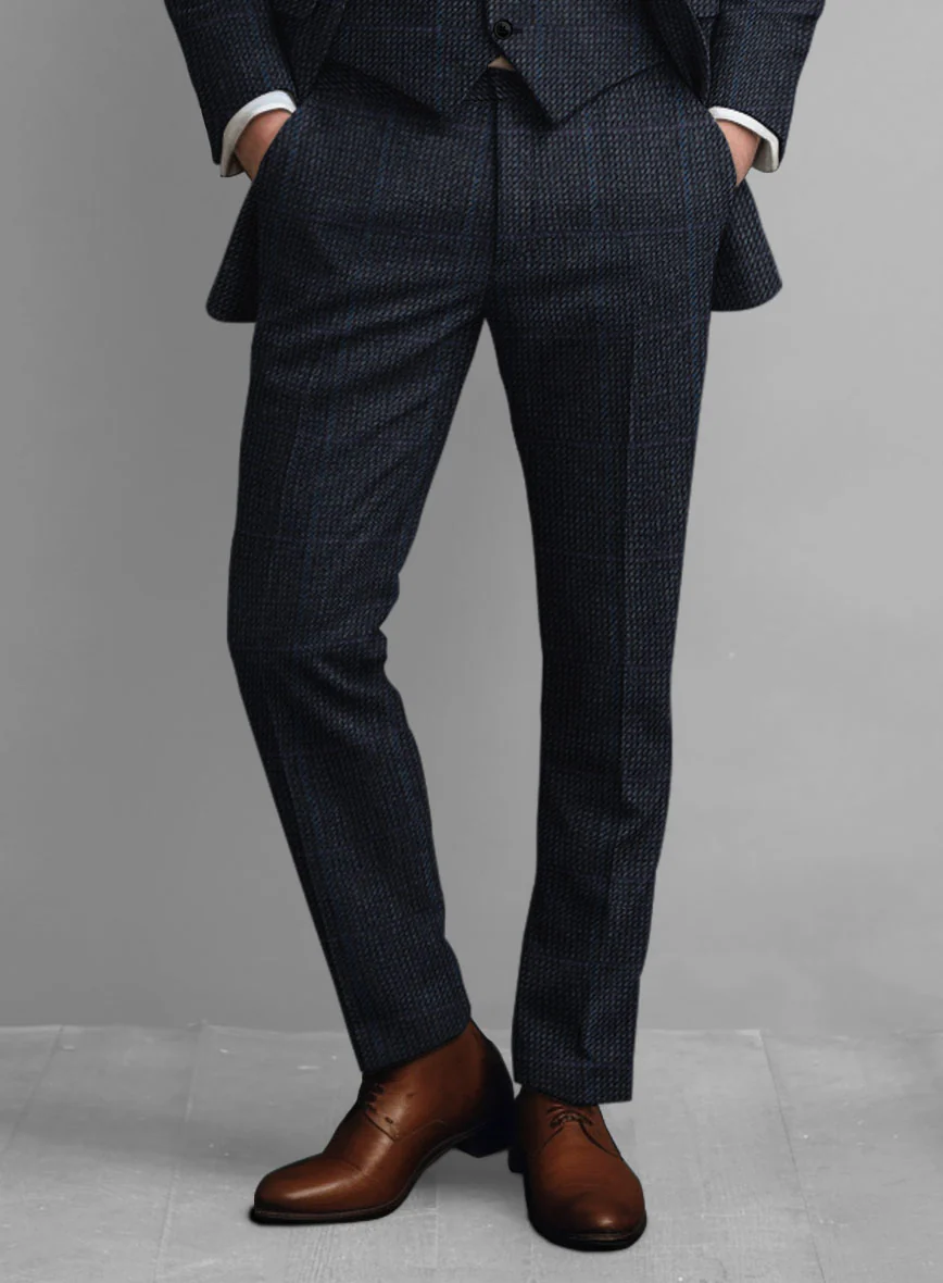 Harris Tweed Rope Blue Pants - Image 2