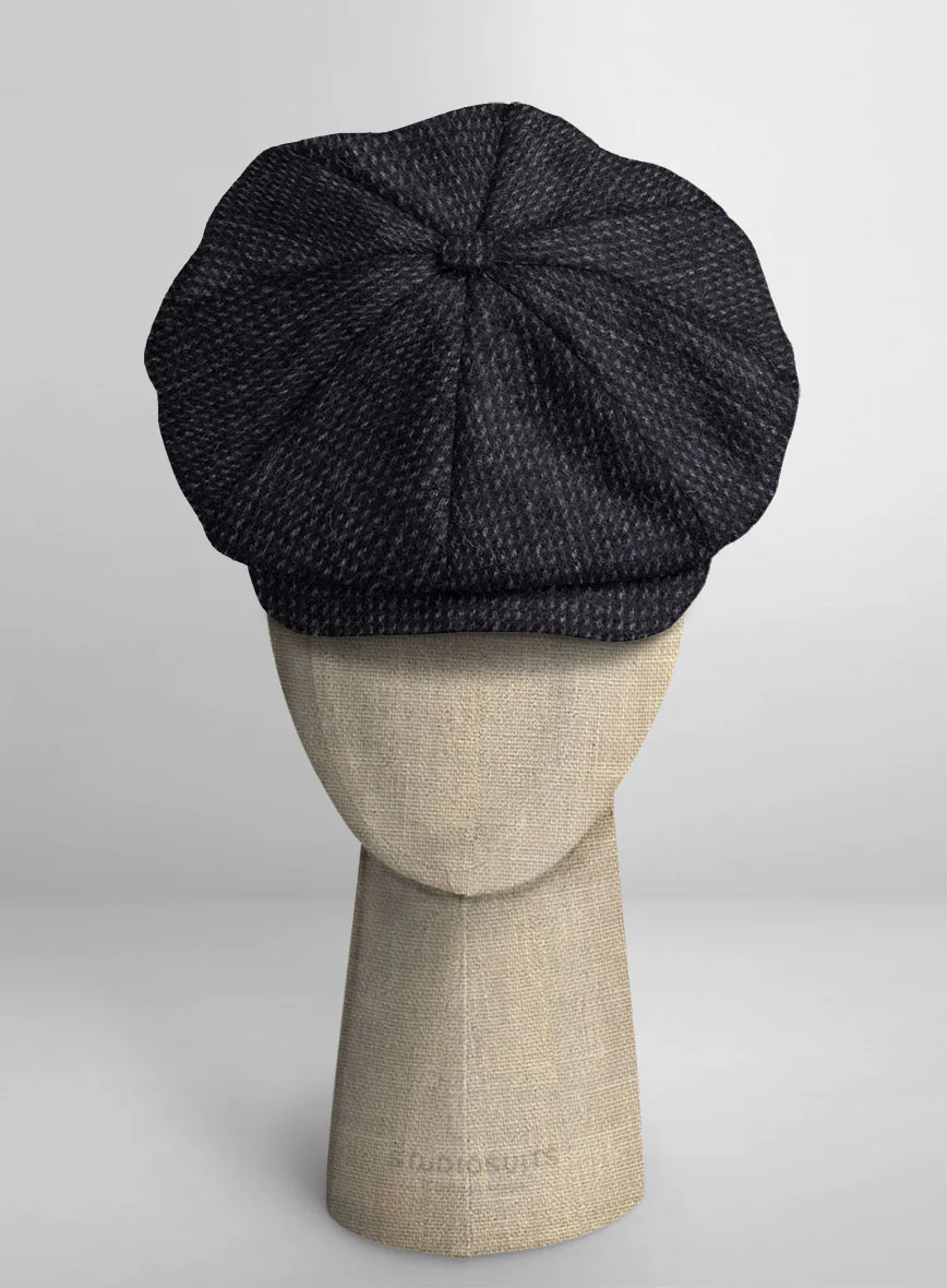 Harris Tweed Rope Dark Blue Newsboy Cap