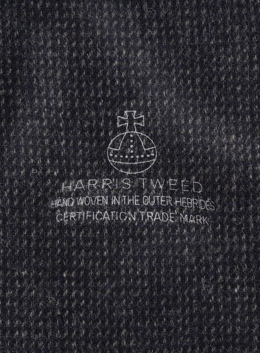 Harris Tweed Rope Dark Blue Newsboy Cap - Image 4
