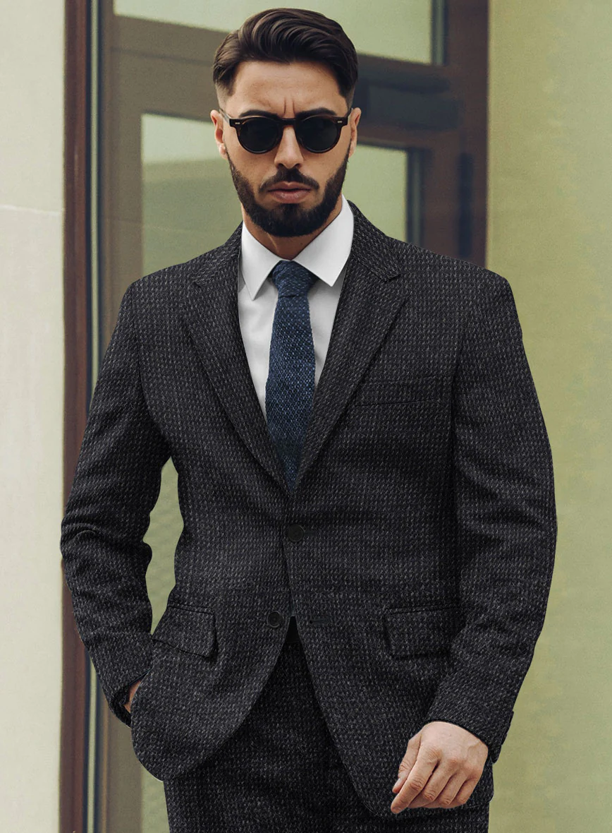 Harris Tweed Rope Dark Blue Suit - Image 4