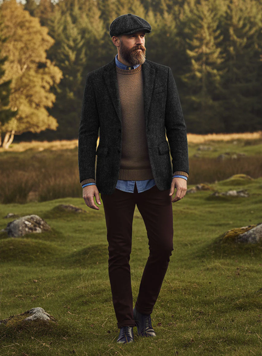 Harris Tweed Royal Charcoal Jacket - Image 4