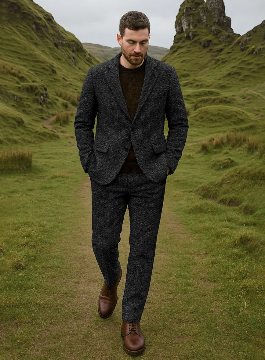 Harris Tweed Royal Charcoal Suit