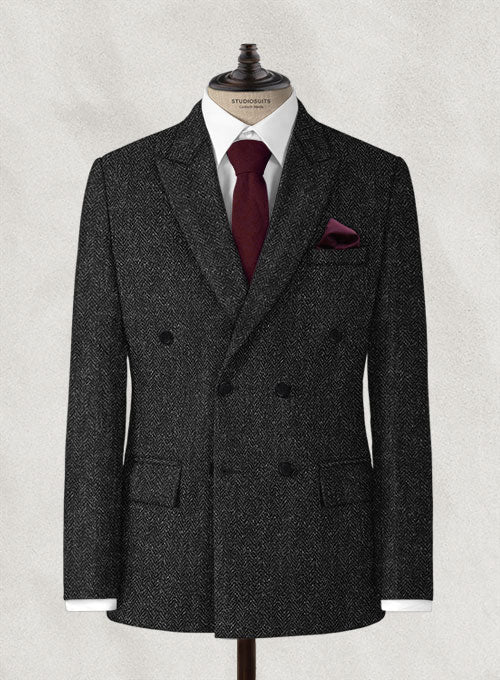 Harris Tweed Royal Charcoal Double Breasted Suit - Image 4