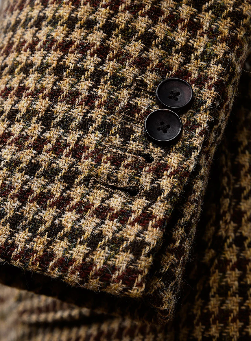 Harris Tweed Russet Houndstooth Patch Pocket Jacket - Image 5