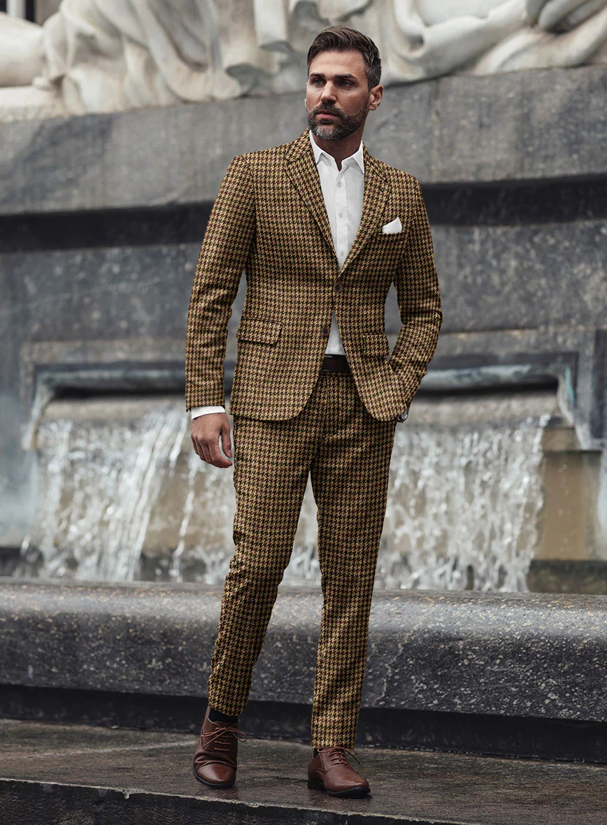 Harris Tweed Russet Houndstooth Suit - Image 2