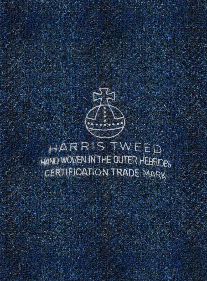 Harris Tweed Scot Blue Newsboy Cap - Image 4