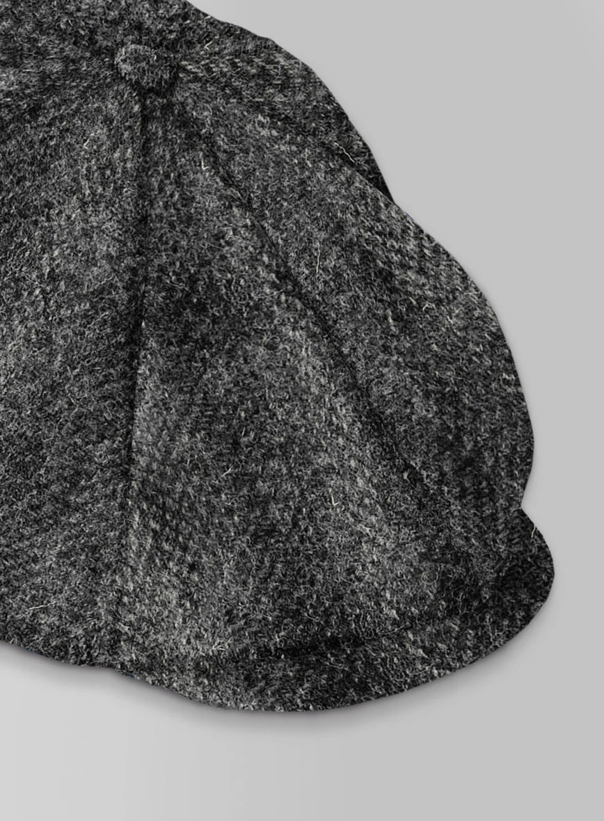 Harris Tweed Scot Gray Newsboy Cap - Image 3