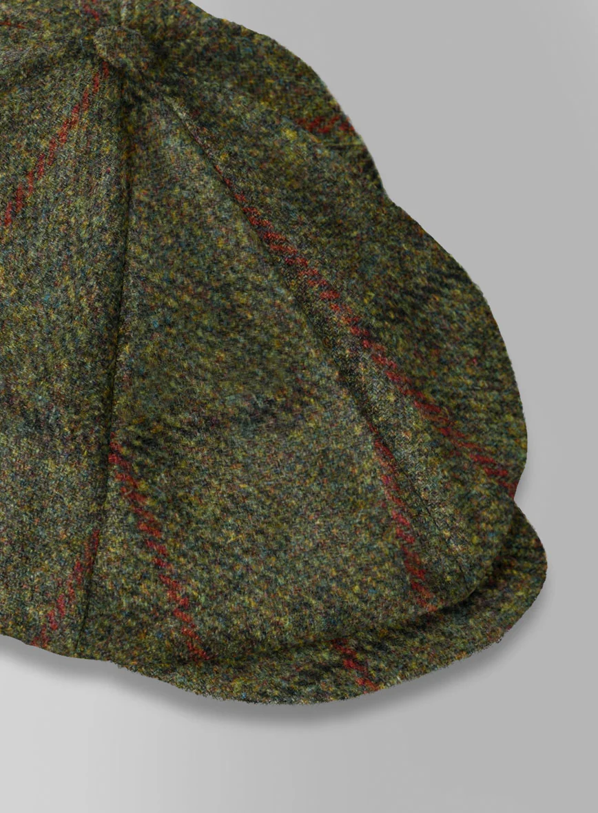 Harris Tweed Seaforth Green Newsboy Cap - Image 3