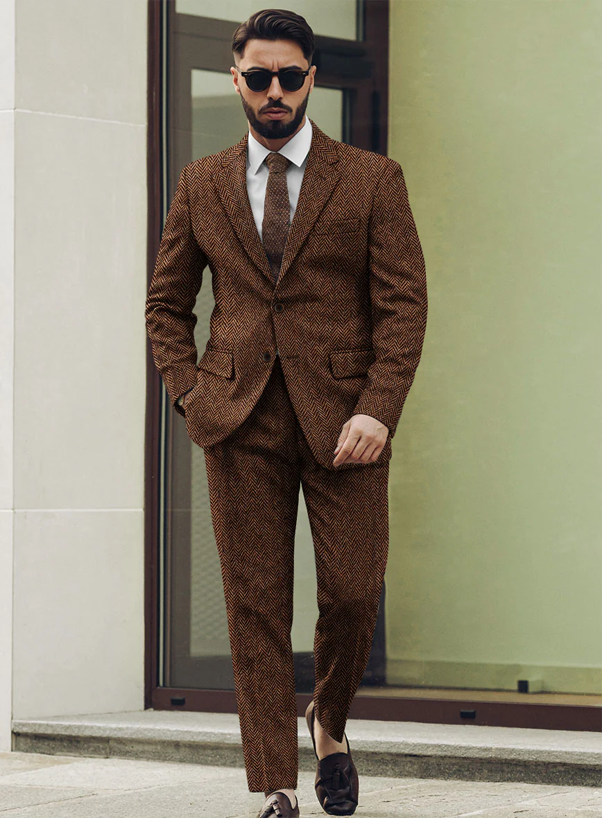 Harris Tweed Walnut Herringbone Suit - Image 2