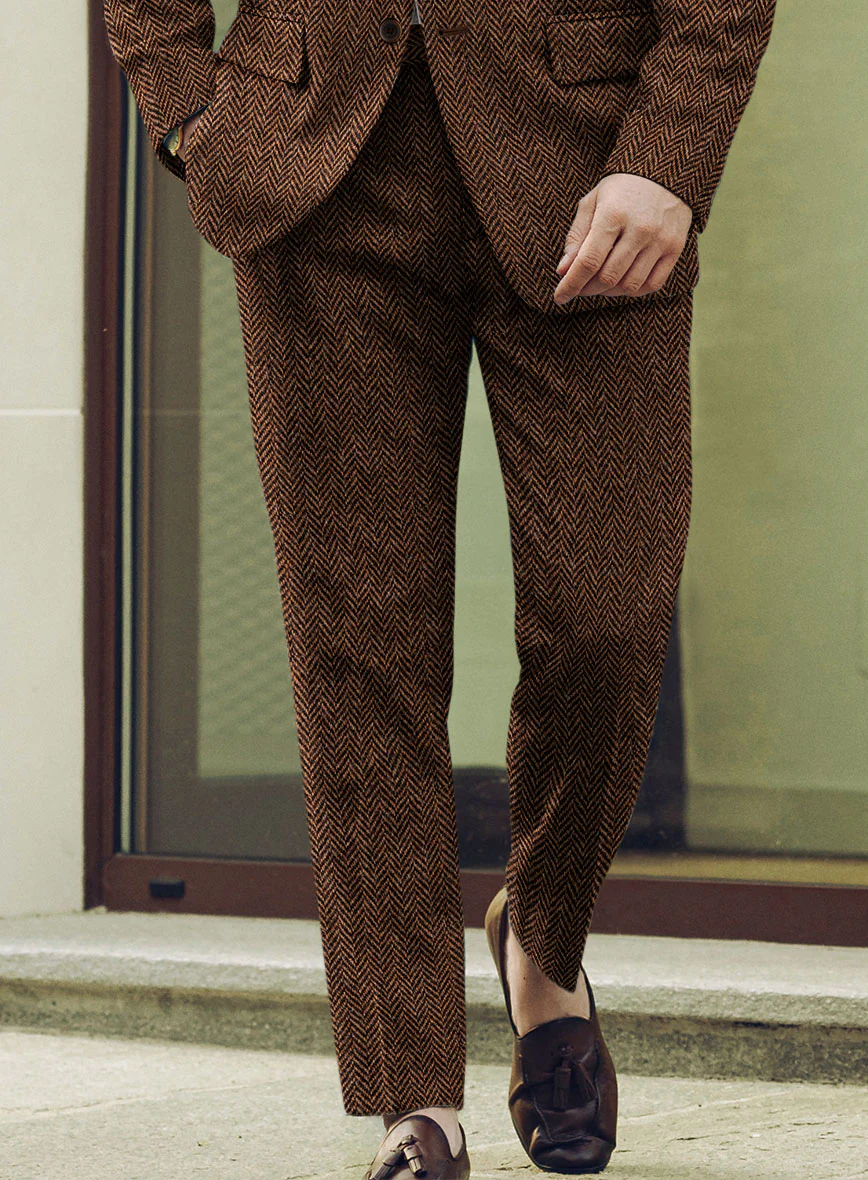 Harris Tweed Walnut Herringbone Suit - Image 7