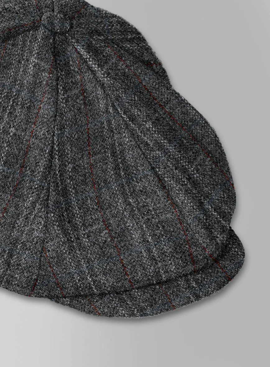 Harris Tweed Welsh Gray Newsboy Cap - Image 4
