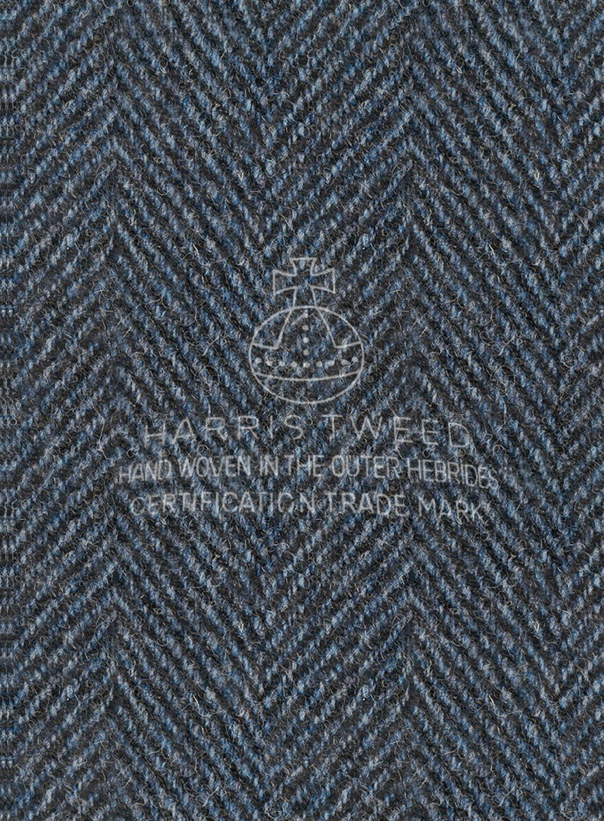 Harris Tweed Wide Herringbone Blue Jacket - Image 2