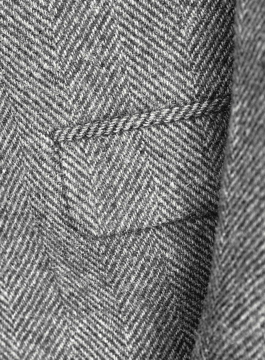 Harris Tweed Wide Herringbone Gray Suit - Image 4