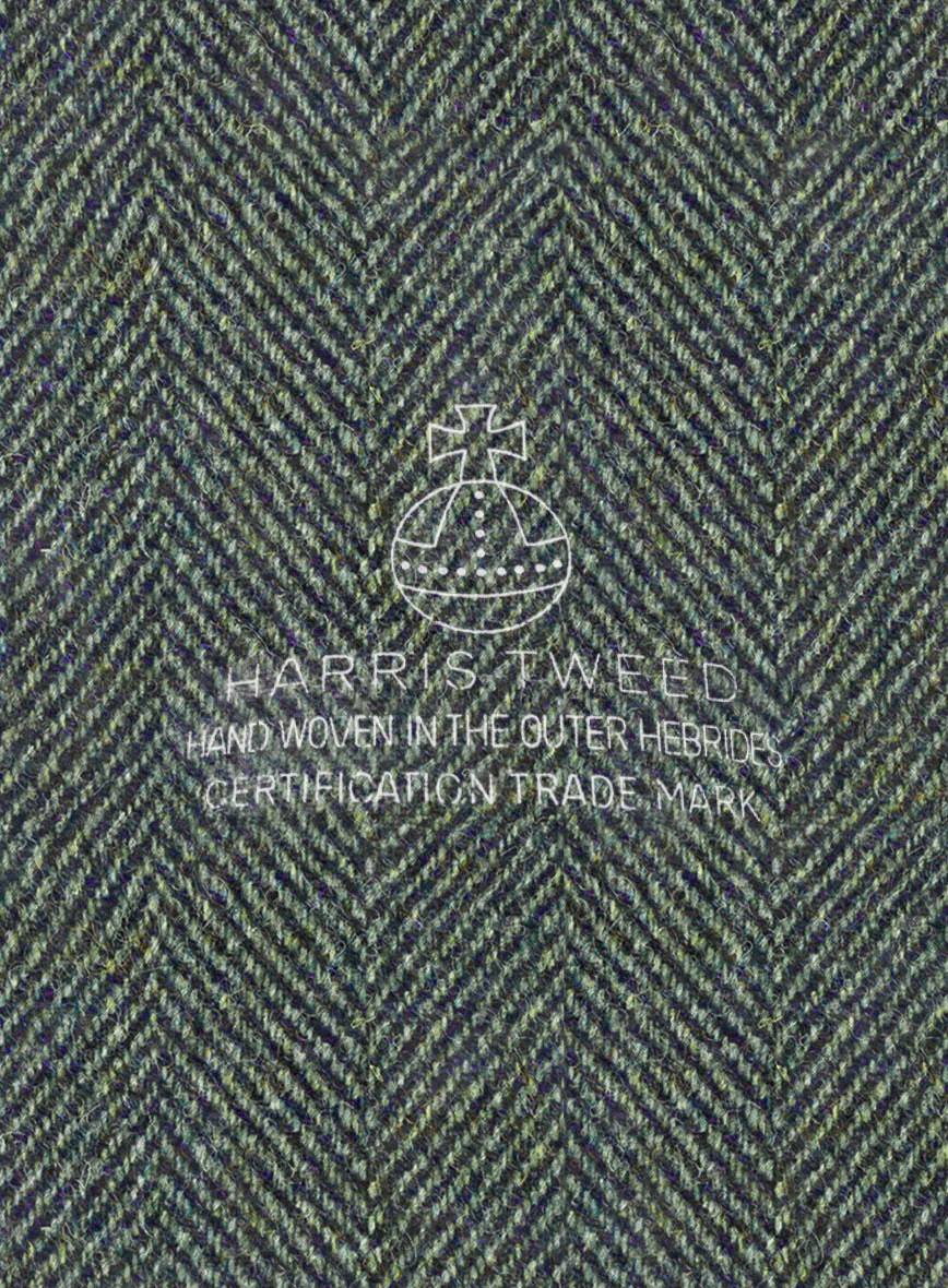 Harris Tweed Wide Herringbone Green Pants - Image 3