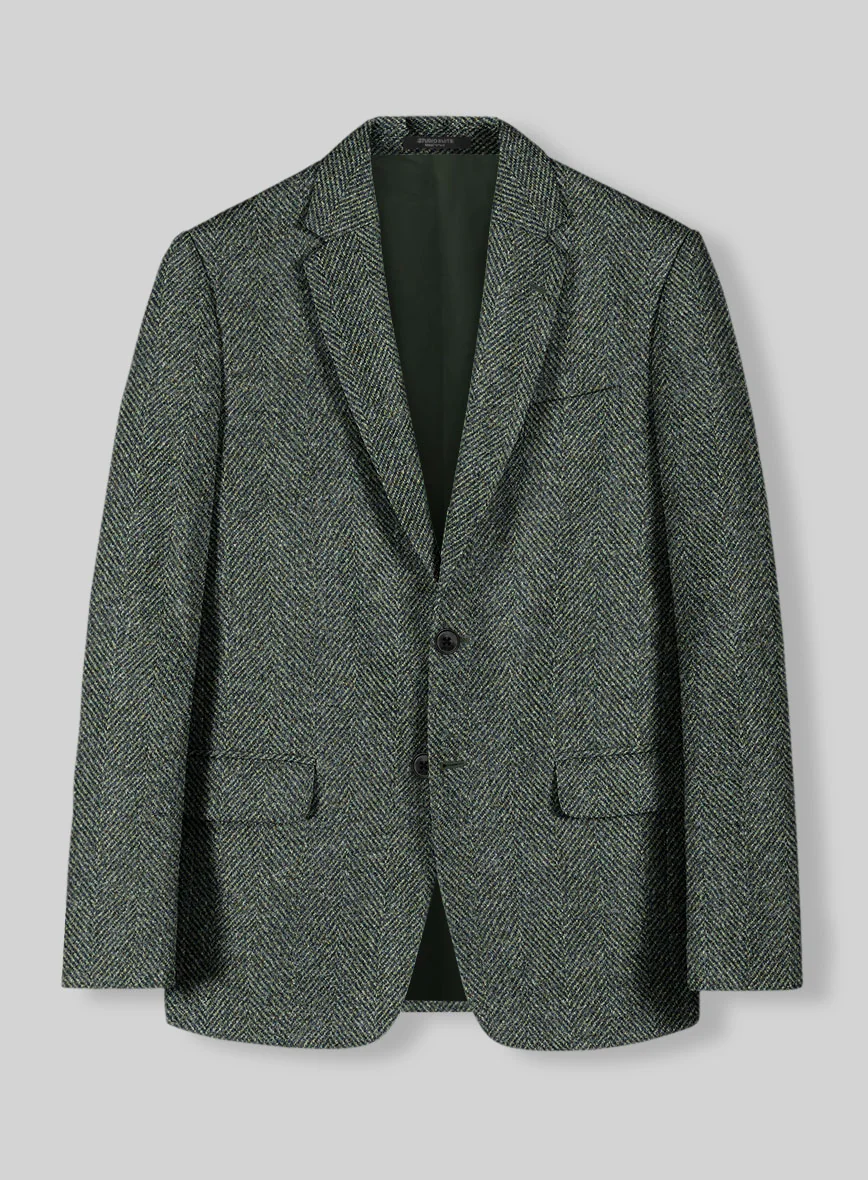 Harris Tweed Wide Herringbone Green Suit - Image 3