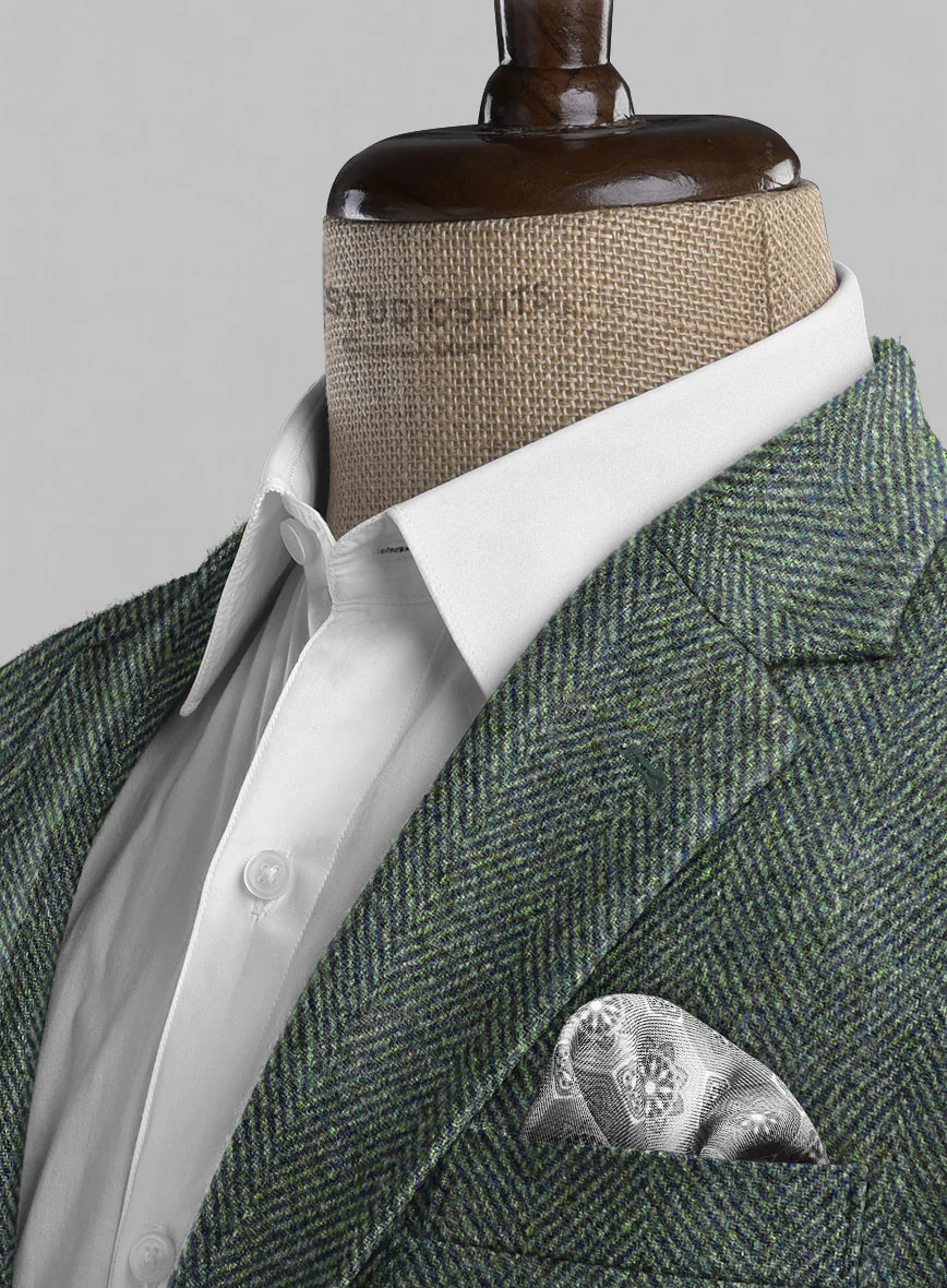Harris Tweed Wide Herringbone Green Suit - Image 4