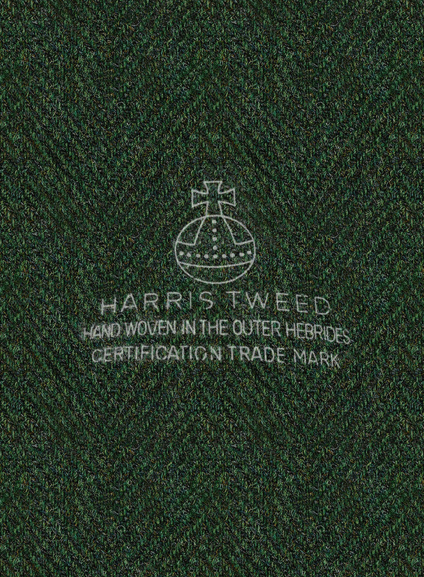 Harris Tweed Wide Herringbone Royal Green Newsboy Cap - Image 5