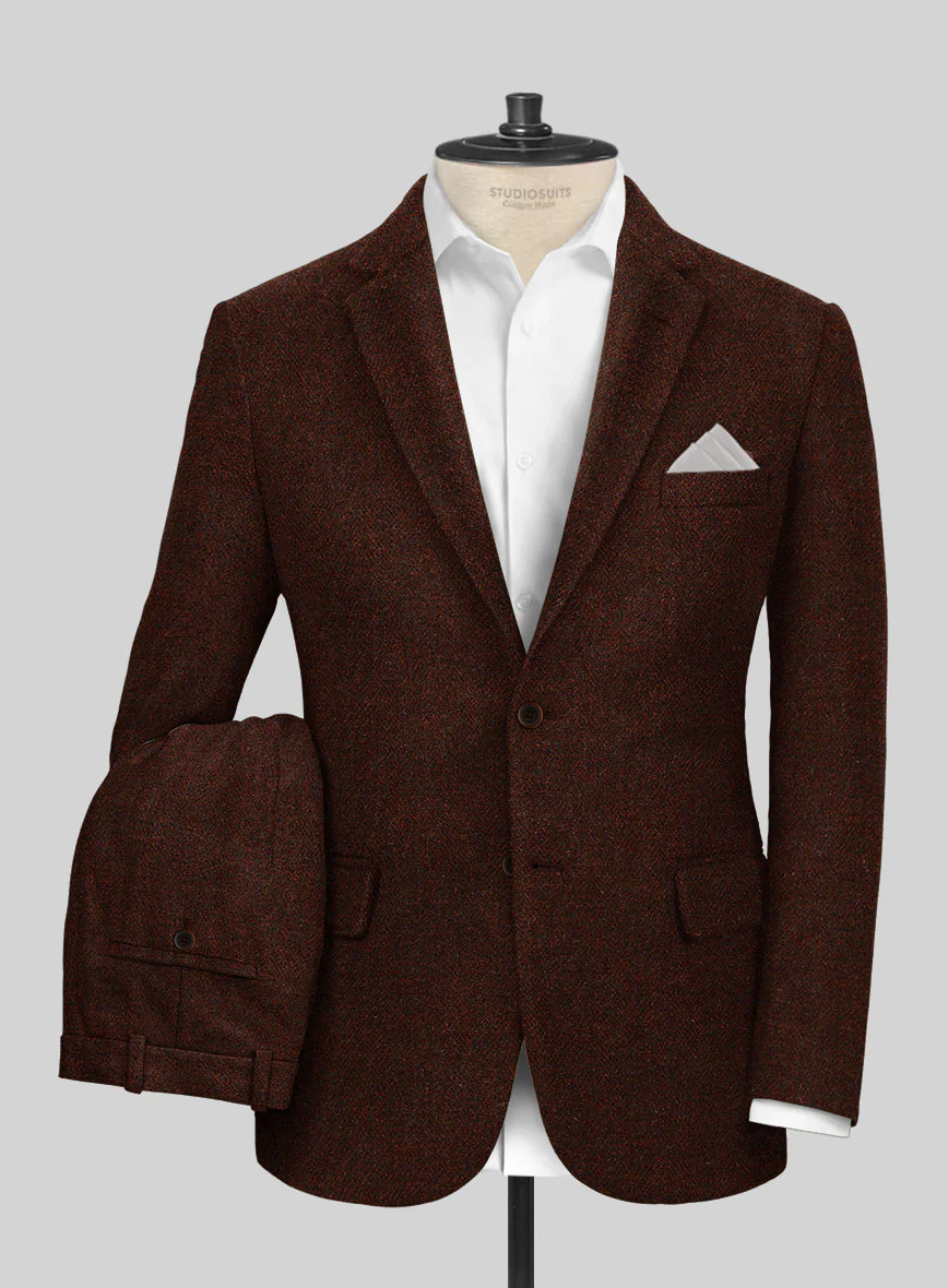 Harris Tweed Wide Herringbone Rust Suit